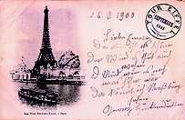 Um dos mais antigos cartões da Torre Eiffel, 1900